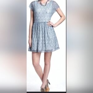 Anthropologie Weston Wear Blue Polka Dot Dress Sz Med